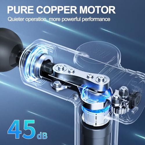 LEERCON Massage Gun Deep Tissue Electric Massagers Mini Massage Gun Travel with 4 Massage Heads Muscle Percussion Massager...