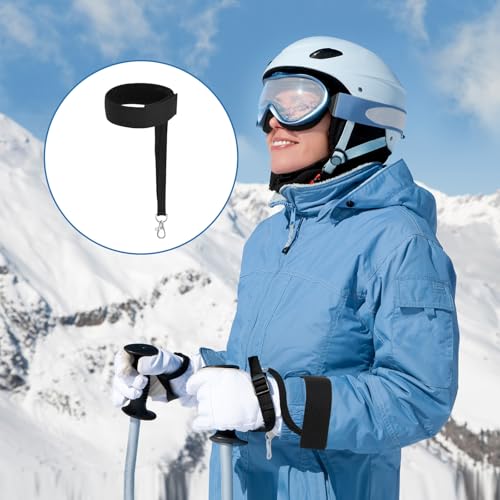 CYUXING 4Pcs Sports Winter Ski Gloves Elastic Wrist Strap, Snowboarding Accessories for Men, Safety Straps Supplies with K...
