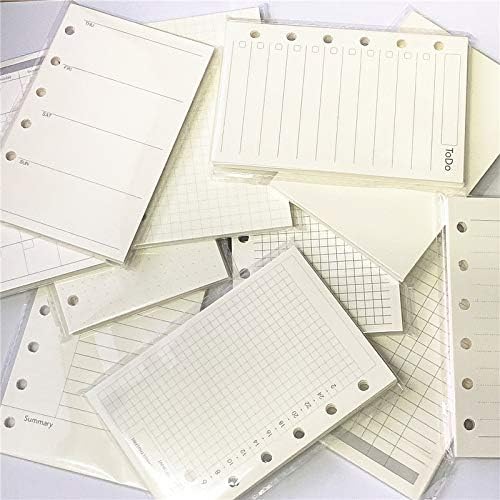 A7 Planner Inserts for 11 Packs, A7 Agenda Refill, 100 gsm Thicker Paper/4.84 x 3.23'', 45 Sheets(90 Pages) per Pack, 11 Designs Included, for 6 Holes Pocket Binder, Harphia