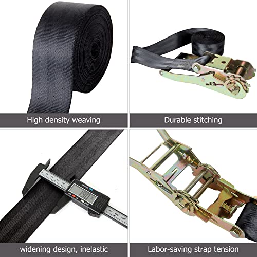 2 Pack 2 Inch Endless Ratchet Strap Heavy Duty 20ft Tie Down Straps Ratchet, 8000 LBS Break Strength, Cargo Ratchet Straps...