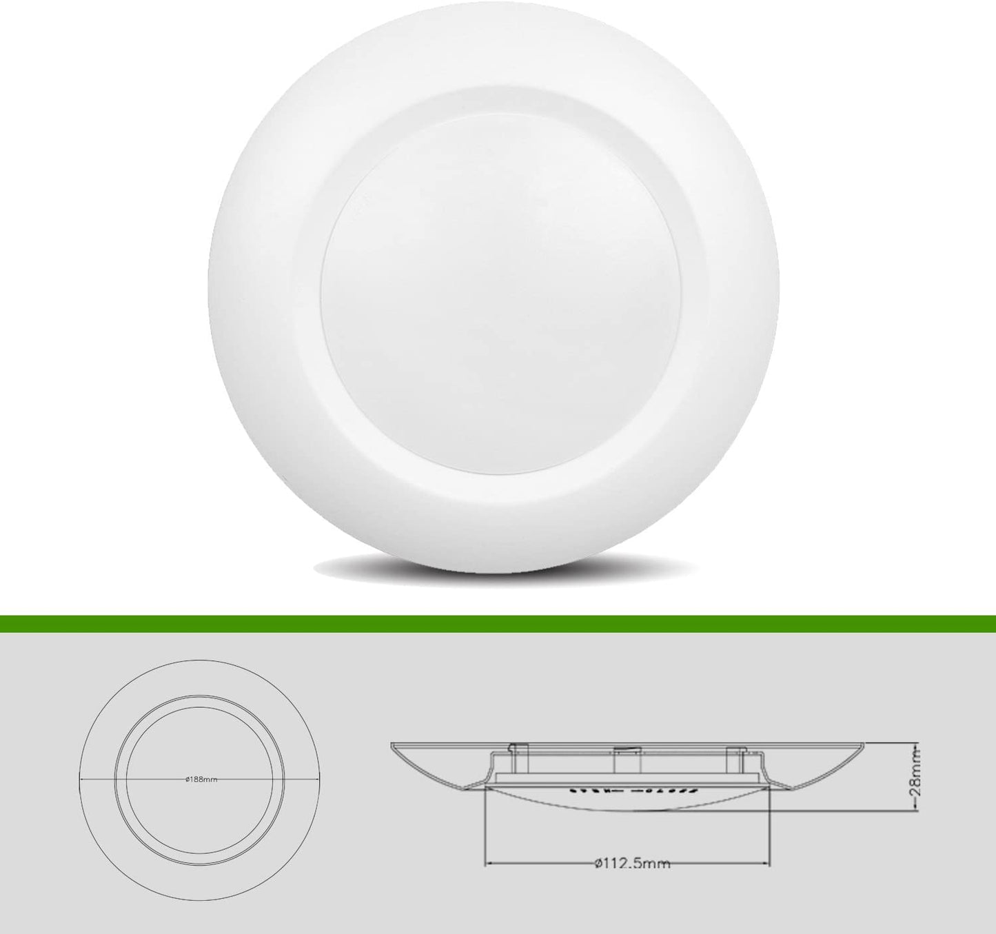 JULLISON 40 Packs 6 Inch LED Low Profile Recessed & Surface Mount Disk Light, Round, 15W, >900 Lumens, 5000K Daylight White, CRI80, Driverless Design, Dimmable, ETL Listed, White