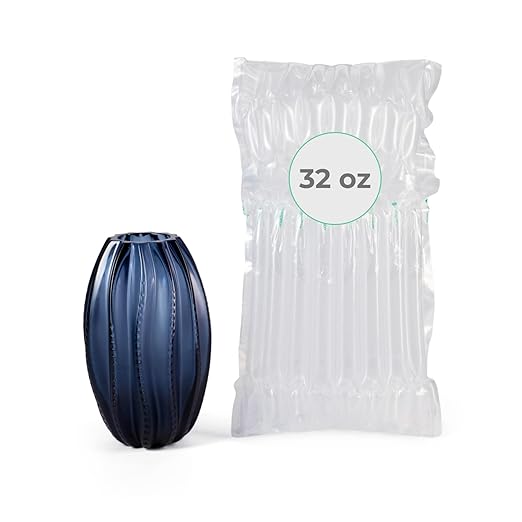 IDL Packaging Inflated 32 oz Bottle Air Bags, Self Sealed, Pack of 1 - Reusable Air Column Bags for Packing, Travel and Shipping - Cushioning Protector for Glass, Ceramic, Breakables