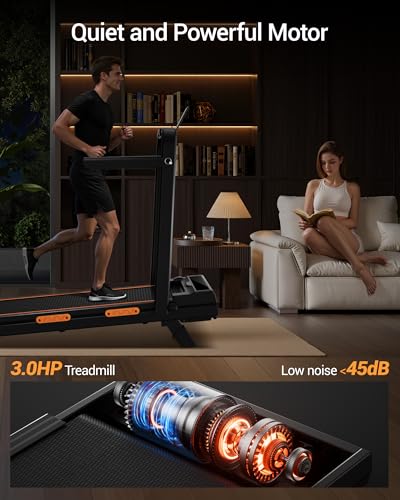 3 in 1 Walking Pad Treadmill with 16% Incline, Folding Treadmill with Handle Bar, Portable Treadmills for Home Small, 330 ...