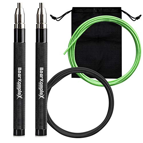 Bear KompleX Speed Jump Rope - Adjustable Tangle-Free Skipping Rope, Lightweight Handles, Smooth 360° Swivel Bearings, 2 S...