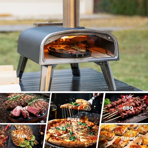 aidpiza Pizza Oven Outdoor 12" Wood Fired Pizza Ovens Pellet Pizza Stove for outside, Portable Stainless Steel Pizza Oven ...