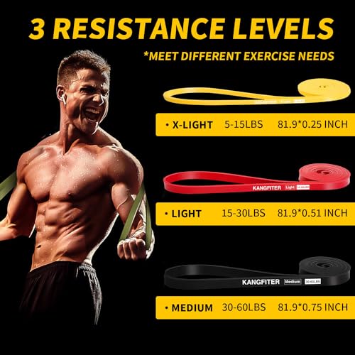 KANGFITER Resistance Bands for Working Out, Pull Up Bands for Men Women, Thick Heavy Resistance Band Set with Door Anchor,...