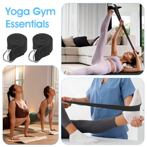 16 Pcs Yoga Strap for Stretching Bulk 6ft Exercise Stretch Band with Metal D Ring Adjustable Pilates Non Elastic Yoga Stre...