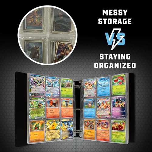 CardGuard 9-Pocket Card Sleeves Binder Sheets, 70 Count – Clear PVC-Free, Acid-Free Protector Sheets for Pokémon, YuGiOh, ...