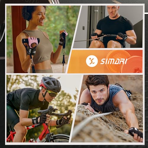 SIMARI Breathable Workout Gloves for Men Women, Padded Weight Lifting Gloves with Wrist Wraps Support, Full Palm Protectio...