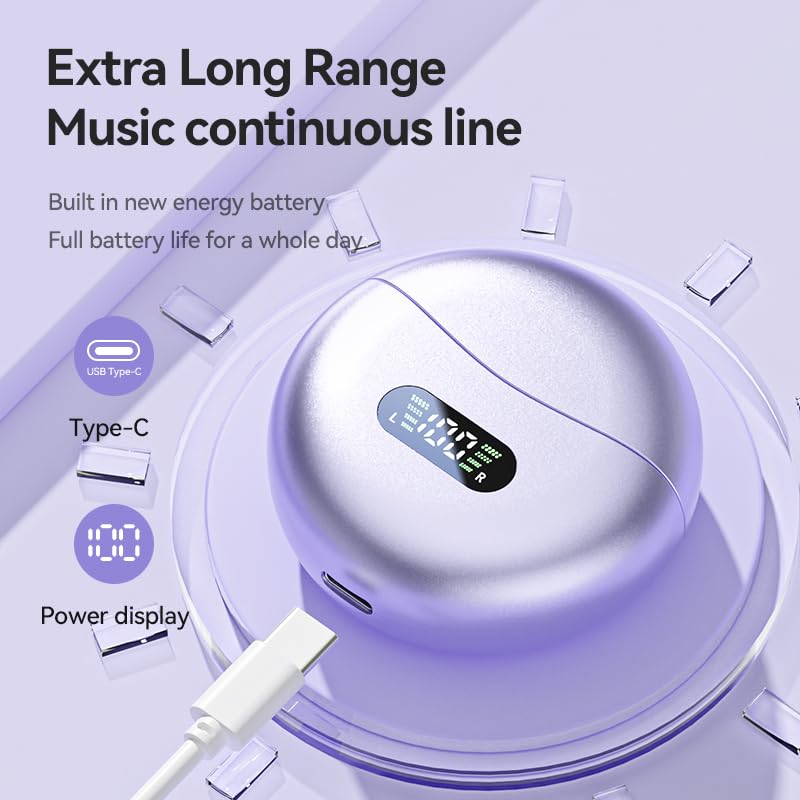 EXECCZO Ear Clip Earbuds Mini Open Ear Headphones Bone Conduction Earphones， True Wireless Bluetooth Headphones for Sport ...