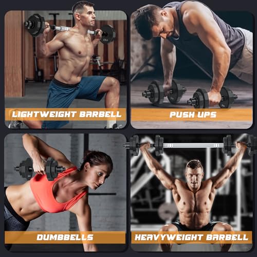 KISS GOLD Weights Dumbbells Set, Adjustable Dumbbell Sets 22Lbs 44Lbs 66Lbs 88Lbs with Solid Steel, Barbell Free Weight Se...
