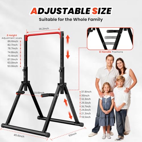 DOBESTS Power Tower Pull Up Bar Free Standing, Adjustable Foldable Pull Up Station, Home Gym Strength Training Equipment 7...