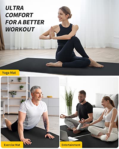CAMBIVO Yoga Mat for Women and Men, Extra Long and Wide Exercise Mat(72"x48"/84"x30"), Large Non Slip Workout Mat for Yog...