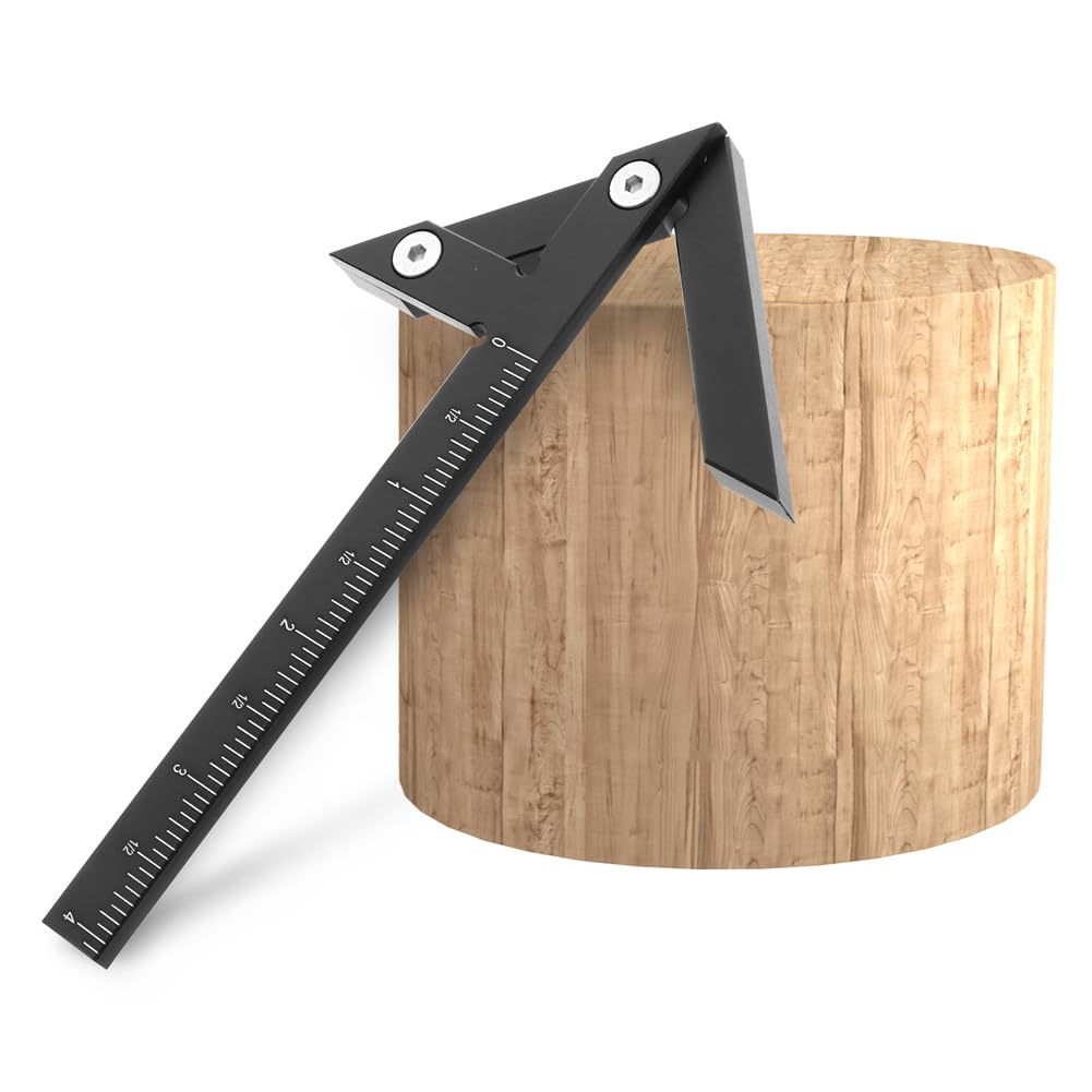 Aluminum Imperial Circle Center Positioning, 45/90 Degree Positioning Ruler, Right Angle Positioning, Centerline Positioning, Multi-Function Arrow Ruler, High-Precision Measuring Ruler,044BK