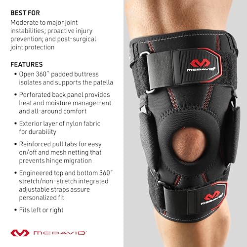 McDavid Hinged Knee Brace for Men & Women, Maximum Knee Support & Compression for Stability & Recovery, Ligament, Hyperext...
