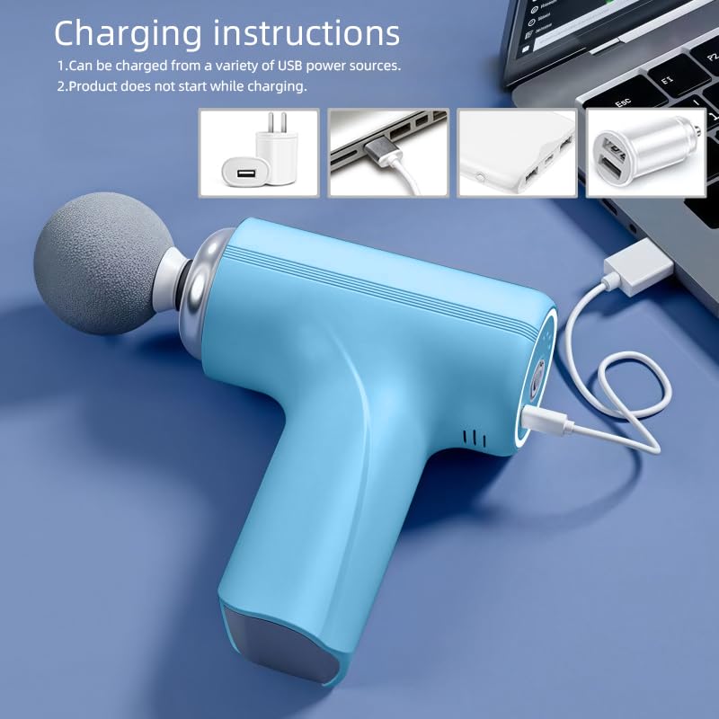 YUESHANHE Massage Gun, Electric Massager, Suitable for Whole Body to Relieve Fatigue, Replaceable Massage Head Impact Mass...