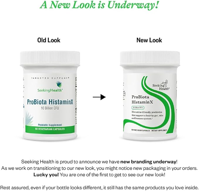 Seeking Health ProBiota HistaminX, 10 Billion CFU Low-Histamine Probiotic Supplement for Gut Health, Microbiome Balance, Digestive Comfort for Histamine Intolerance, Vegan & Vegetarian (60 Capsules)
