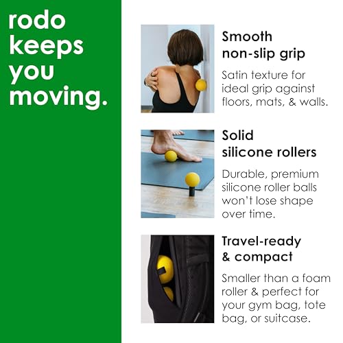 Rodo 2-in-1 Soft Peanut & Lacrosse Ball Roller | Deep Tissue Massage Tool for Fascia, Plantar Fasciitis, HIPS & Back | Mob...