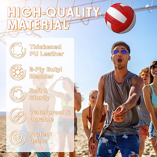 Libima 4 Pack Volleyballs Official Size 5 Soft Waterproof Lightweight Volleyballs Light with Pump and Net Bag for Beginner...