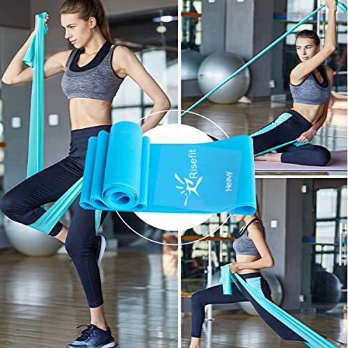 Therapy Flat Resistance Bands Set, Latex Free Flat Elastic Exercise Stretch Bands for Stretching, Flexibility, Pilates, Yo...