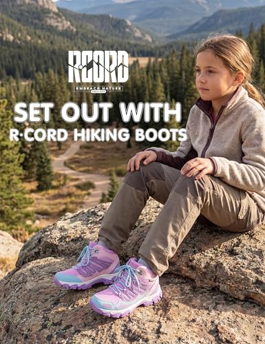 @ R CORD Kids Hiking Boots Waterproof Non-Slip Hiking Shoes for Kids Comfortable Girls Hiking Boots Trail Walking Sneakers...