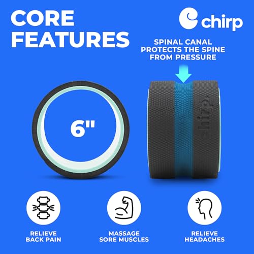 Chirp Wheel Foam Roller - Targeted Back & Neck Pain Relief, Muscle Massage, Trigger Point Therapy, High-Density Foam Tool ...