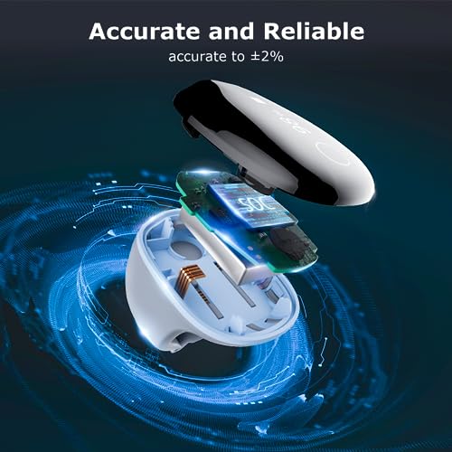 Wellue O2Ring Oxygen Monitor with Vibration Reminder -Bluetooth O2 Pulse Oximeter Rechargeable, Continuous Recording of Sp...