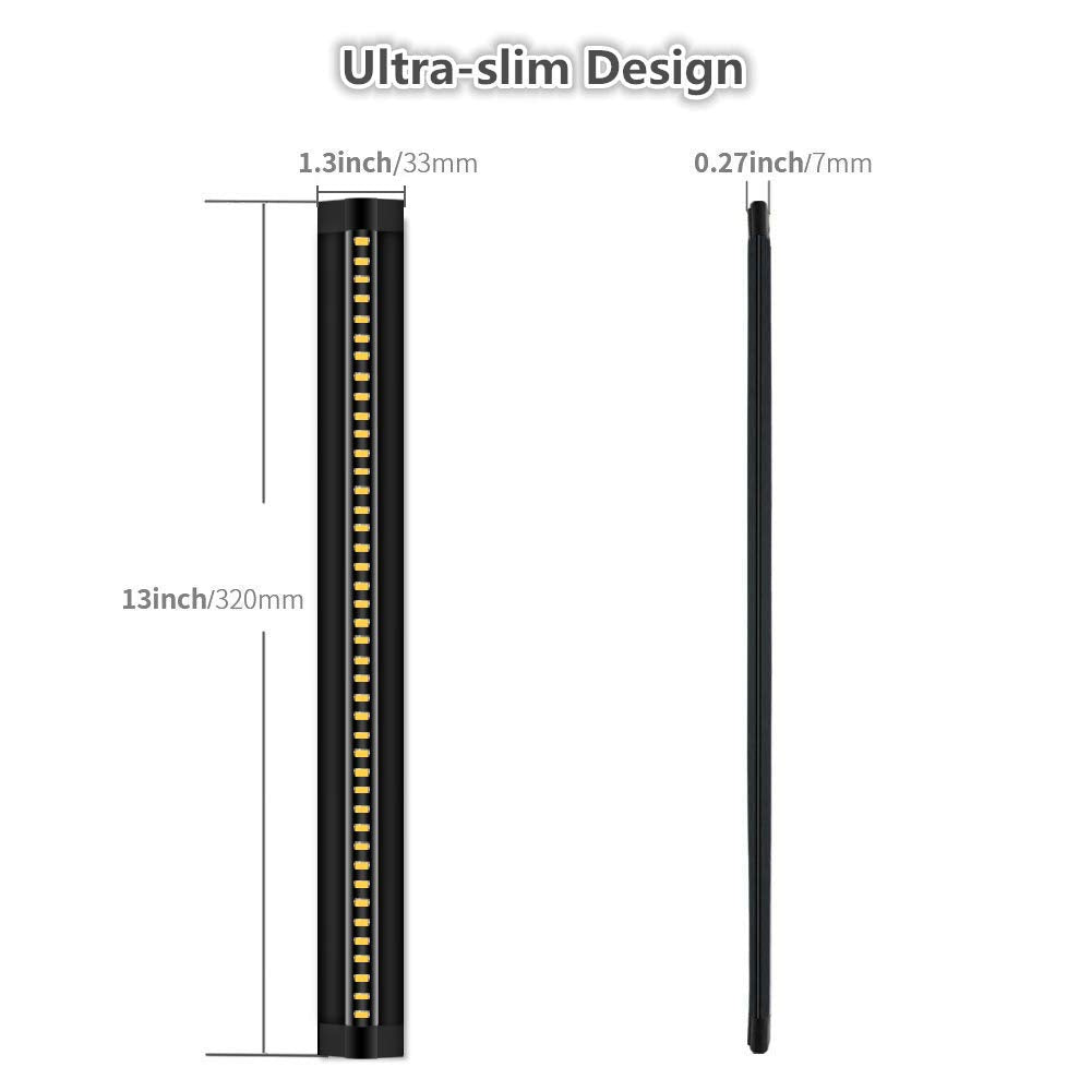 inShareplus 13inch Dimmable LED Under Cabinet Lighting, Warm White 3500K, Aluminum, 450 Lumens, Black, 1 Pack
