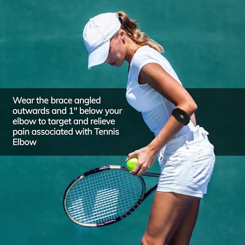 Fittest Pro Elbow Brace 2 Pack for Tennis & Golfer's Elbow Pain Relief (Black)