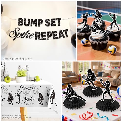 wellspar 205pcs Volleyball Party Decorations-Serves 25, All-in-one Volleyball Birthday Decorations Girl With 300gsm Plate,...