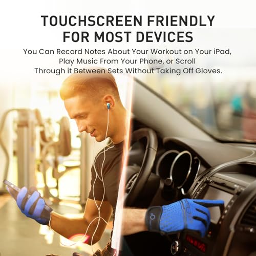 Full Finger Workout Gloves Weight Lifting Touchscreen for Men Women with Padding, Full Hand Gym Exercise Gloves Male Femal...