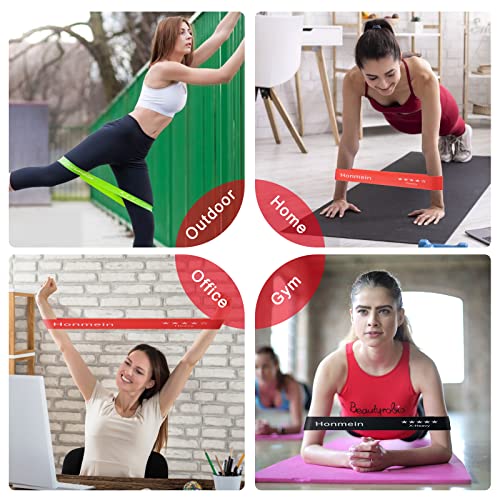 Honmein Resistance Bands for Working Out, Exercise Bands with 5 Resistance Levels Fit for Home Fitness, Strength Training,...