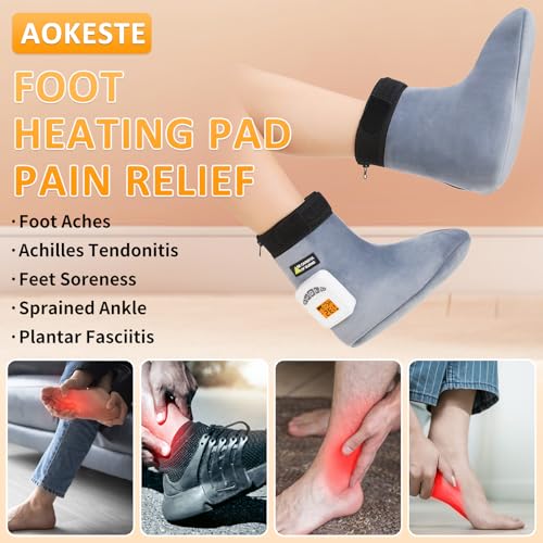AOKESTE Cordless Foot Heating Pad Massager with Heat,Heating Pad for Feet for Plantae Fasciitis,Electric Foot Warmer for A...