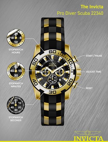 Invicta Men's 22340 22341 22343 22344 22346 Pro Diver Analog Display Quartz Black Watch
