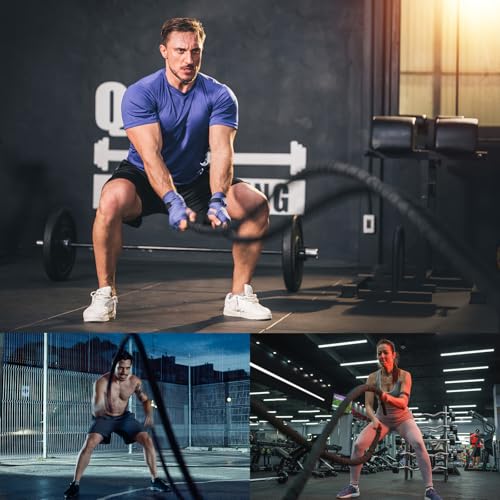 Battle Ropes Black Workout Rope 1 inch Battle Ropes for Home Gym 30ft Exercise Ropes for Working Out Heavy Ropes for Exerc...