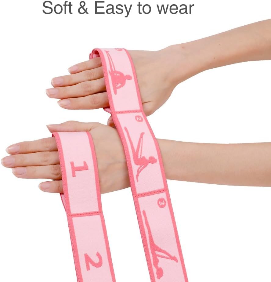 2 PCS Kids Stretching Strap - 8-Loop Adjustable Stretch Bands for Dance, Ballet, Yoga, Gymnastics Workout, Children‘s Fitn...