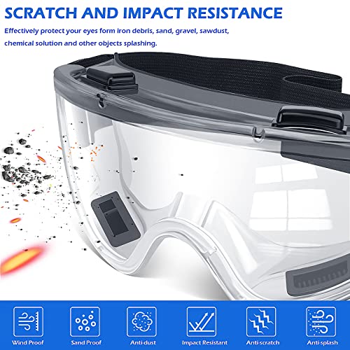 OXG 6 Pack Safety Goggles ANSI Z87.1 Glasses, Anti-Fog Protective Safety Glasses Lab Goggles Men Women Eye Protection Goggles