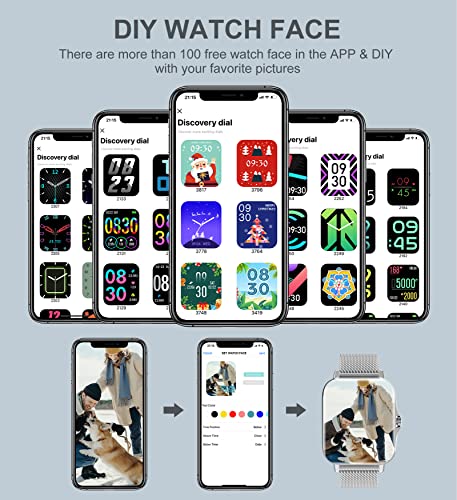 Iaret Smart Watches for Women(Answer/Make Call), Smart Watch for Android Phones iPhone, 1.7" HD Full Touch Screen Waterpro...