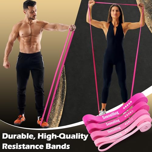 Seenelling Resistance Bands for Exercise Working Out, 5-Level Pull-Up Assistance Full-Body Training Bands for Women Men Ho...