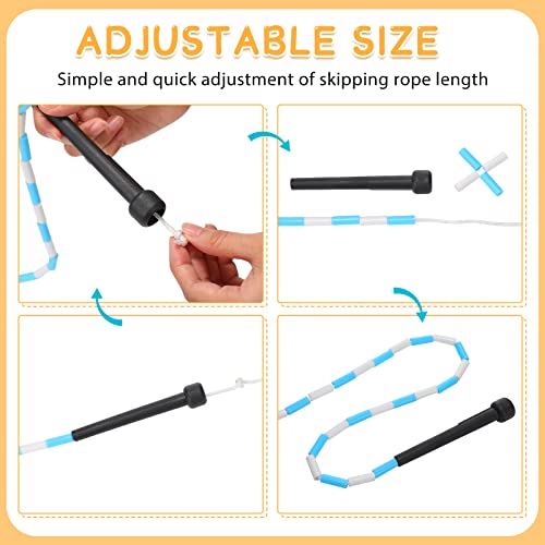 Zubebe Beaded Jump Rope for Kids, 7.9 Feet Adjustable Length, Segmented Double Dutch Jump Rope for Women Men Keeping Fit, ...
