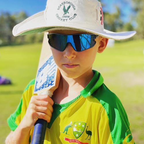 SEKKAF Kids Sunglasses, Youth Baseball Sunglasses Polarized Sports Cycling Shades for Boys Girls Lightweight Frame