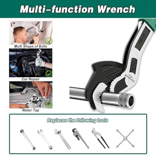 Groword 2PC Adjustable Wrench - Auto Size Adjusting, 0.6"-1.38" (7-35MM) Self-Adjusting Quick Wrench for Car, Bicycle & Pl...