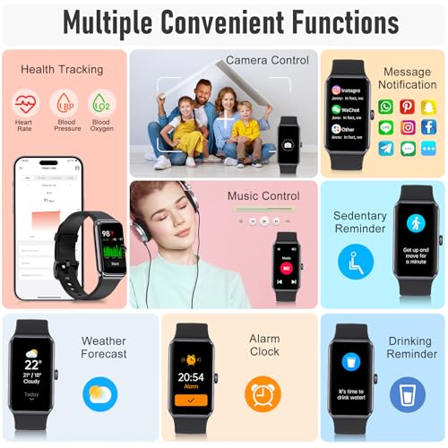 Fitness Tracker with 24/7 Heart Rate,Blood Pressure Sleep Tracking,104 Sports Modes Calories Smart Watch,IP68 Waterproof S...