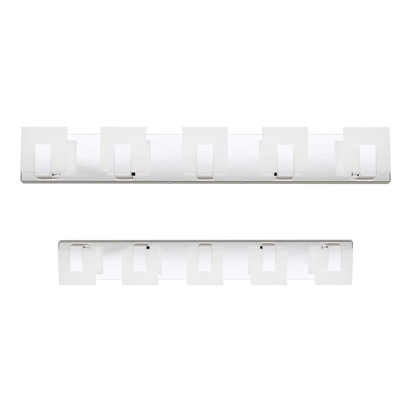 Aipsun Dimmable 5 Lights Led Bathroom Vanity Light Fixture - Chrome Stainless Steel, Model Ca-1105-5T-D, Over Mirror Lighting