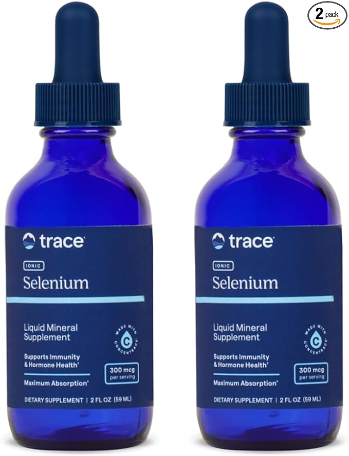 Trace Minerals | Liquid Ionic Selenium 300 mcg Dietary Supplement | Antioxidant, Supports Immunity, Thyroid Health | Vegan, Gluten Free, Non-GMO | 2 fl oz (2 pack), 96 servings