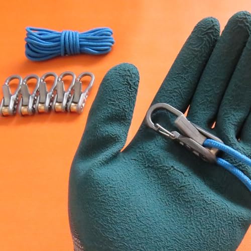 Pinenalo Rope with Roller Tensioner for Easy and Secure Tying, 6-Pack Paracord Adjusters, Camping and Boating Tie-Down Too...