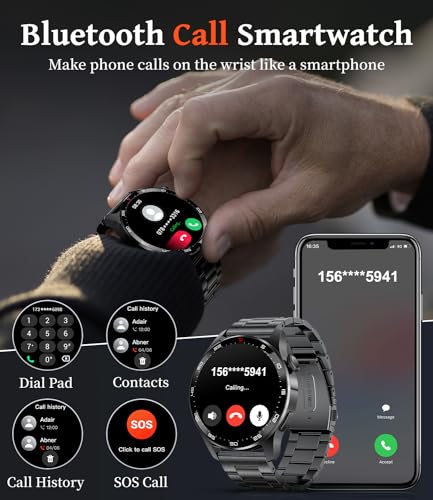 Smart Watches for Men(Answer/Dial Calls),1.43'' AMOLED Always-on Display,Fitness Tracker with Heart Rate/SpO2/Sleep Monito...
