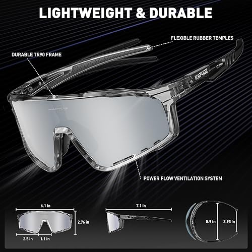 KAPVOE Polarized Cycling Glasses Men Women Mountain Bike Glasses MTB Riding TR90 Sport Sunglasses Running Bicycle K76