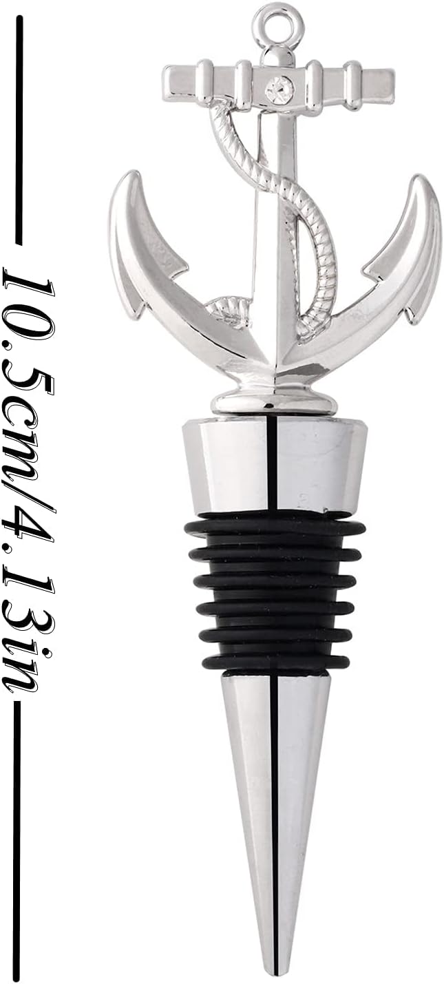 24PCS Wedding Favors Wine Bottle Stopper Silver Wine Nautical Stopper Favors Bridal Shower Party Favors Gifts for Guest Baby Shower Christmas Party Supplies(24,Anchor Stopper)