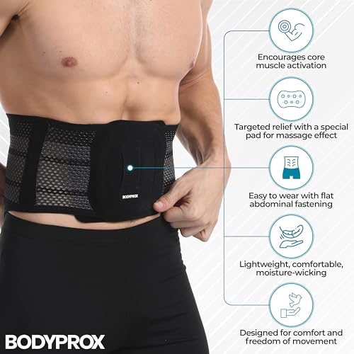Bodyprox Breathable Back Brace, Back Support Brace for Men and Women. (X-Large)